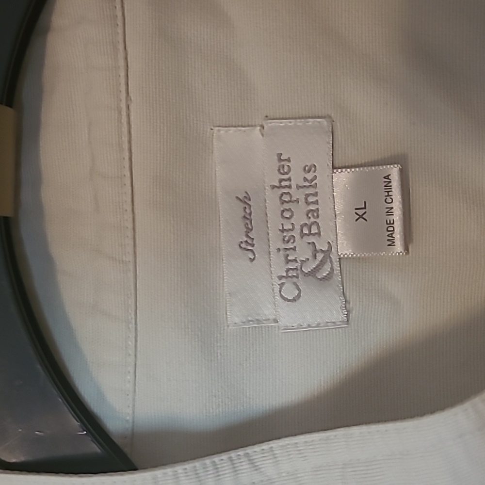 Christopher & Banks cotton button front very light tan jacket Sz XL - Picture 2 of 7